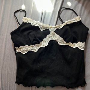 Black & White Cropped Tank Top